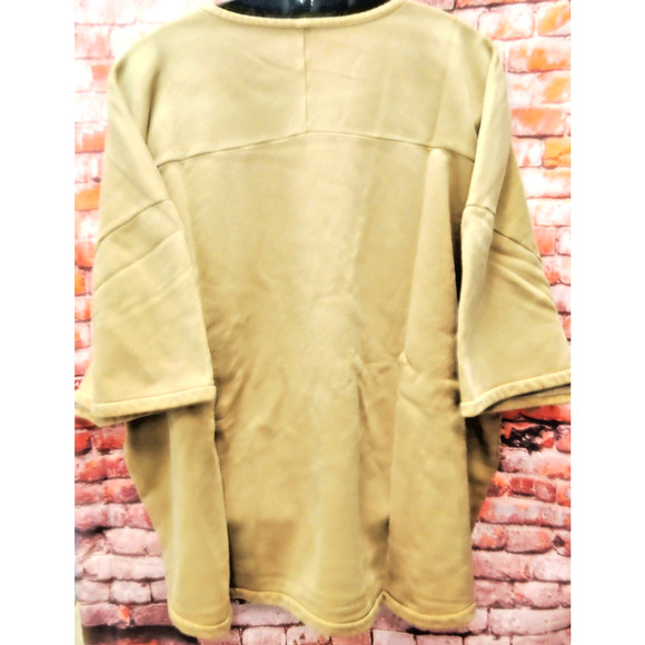YZY Gap Womens 3XL Brown Yoke Fleece Short Sleeve Regular Fit Crewneck Pullover - Picture 2 of 6